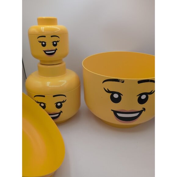 Lego Head Storage Girl Large Medium & Small Container - 3 Pieces - Picture 3 of 3